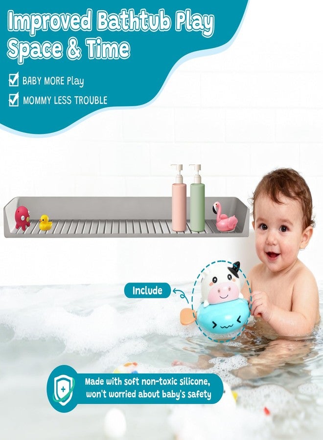 Taimimy Longer 2.6 Ft Bathtub Splash Guard for Tub, Silicone Water Splash Guard with Strong Suction Cups & Toy, Bath Toy Holder, No Mess Water Spill in Bathroom for Toddlers Kids Baby - Image 4